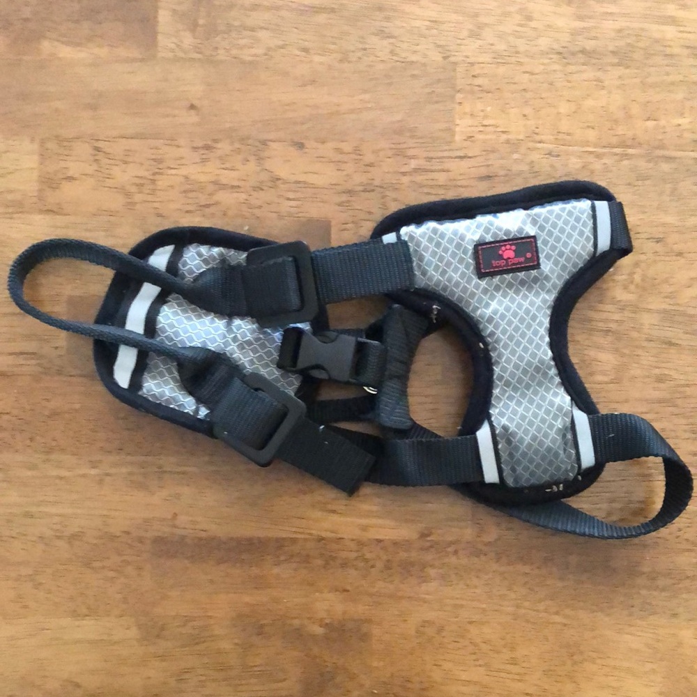 Top Paw Reflective Gray and Black Adjustable Dog Pet Harness NWOT
